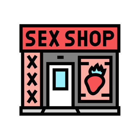 sex shop store color icon vector illustrationのイラスト素材