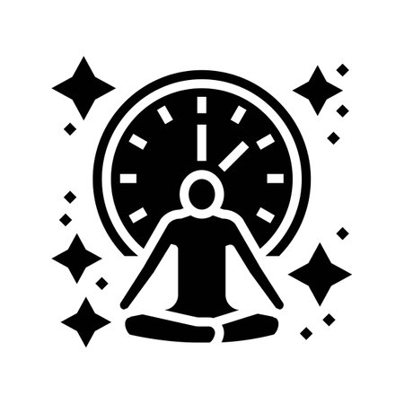 pose position yoga relax glyph icon vector illustrationのイラスト素材