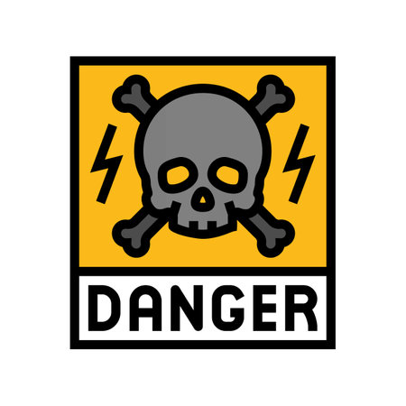 dangerous electricity color icon vector illustrationのイラスト素材