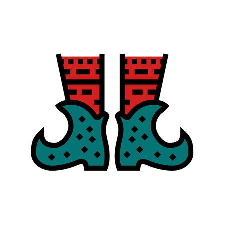 leg elf funny color icon vector illustrationのイラスト素材