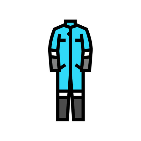 protective clothing tool work color icon vector illustrationのイラスト素材