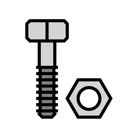 nut and bolt tool work color icon vector illustrationのイラスト素材