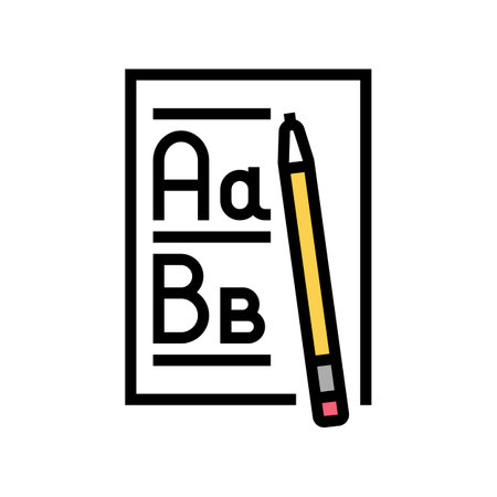 write kid leisure color icon vector illustrationのイラスト素材
