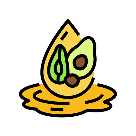 avocado seed oil liquid yellow color icon vector illustrationのイラスト素材