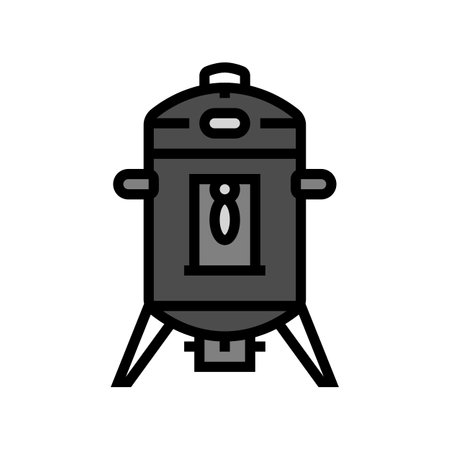 smoker steak color icon vector illustrationのイラスト素材