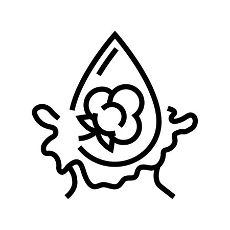 cottonseed oil liquid yellow line icon vector illustrationのイラスト素材