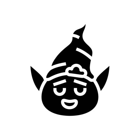 head elf little glyph icon vector illustrationのイラスト素材