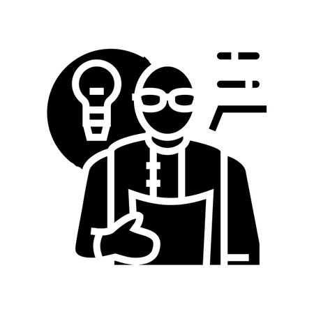 developer scientist worker glyph icon vector illustrationのイラスト素材