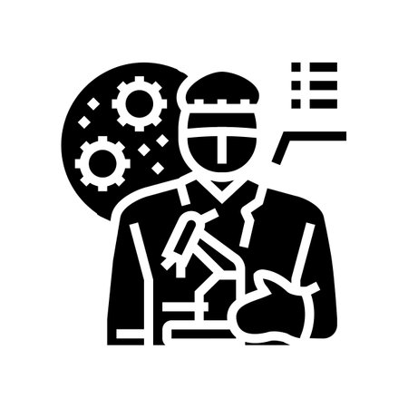 cytologist worker glyph icon vector illustrationのイラスト素材