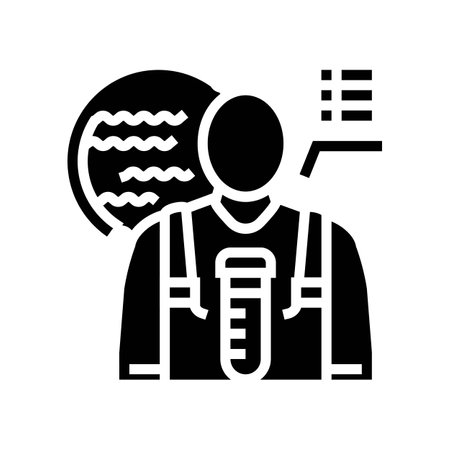 hydrologist worker glyph icon vector illustrationのイラスト素材