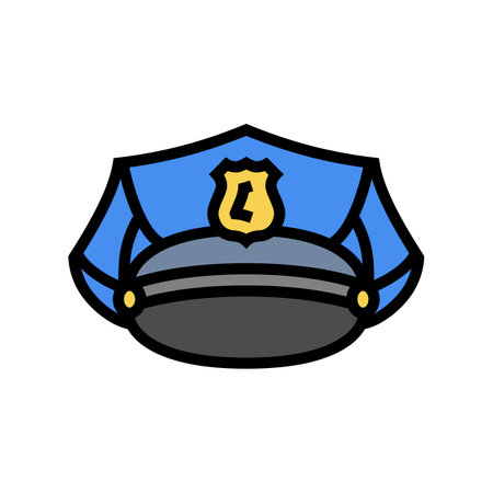 police hat crime color icon vector illustrationのイラスト素材