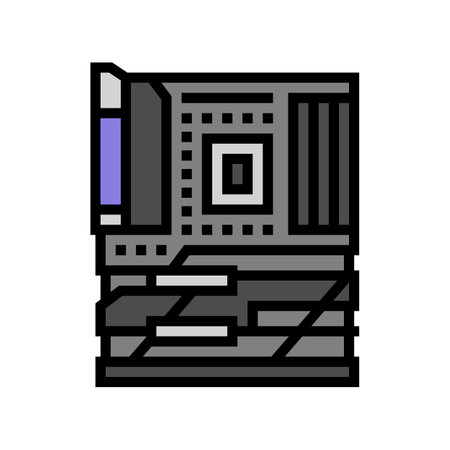 motherboard gaming pc color icon vector illustrationのイラスト素材