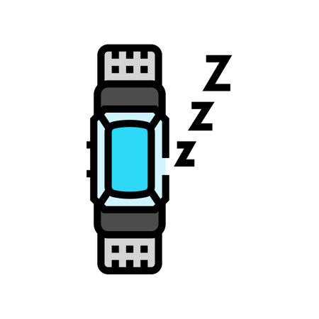 smart sleep tracker home color icon vector illustrationのイラスト素材