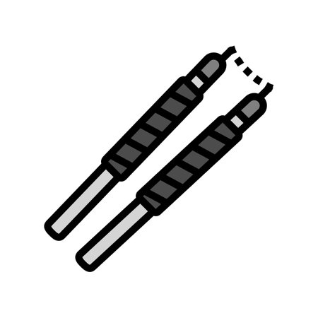 nunchucks weapon military color icon vector illustrationのイラスト素材