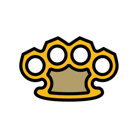 brass knuckles weapon military color icon vector illustrationのイラスト素材