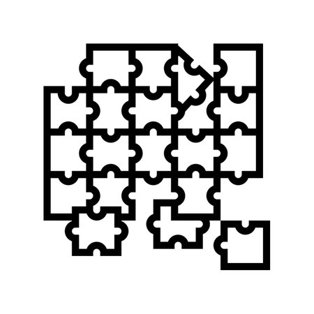 puzzle game board table line icon vector illustrationのイラスト素材