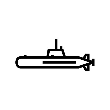 submarine weapon war line icon vector illustrationのイラスト素材