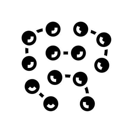 peptide bonds biochemistry glyph icon vector illustrationのイラスト素材