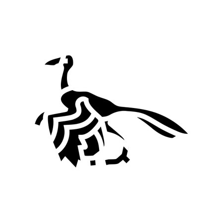 archaeopteryx dinosaur animal glyph icon vector illustrationのイラスト素材
