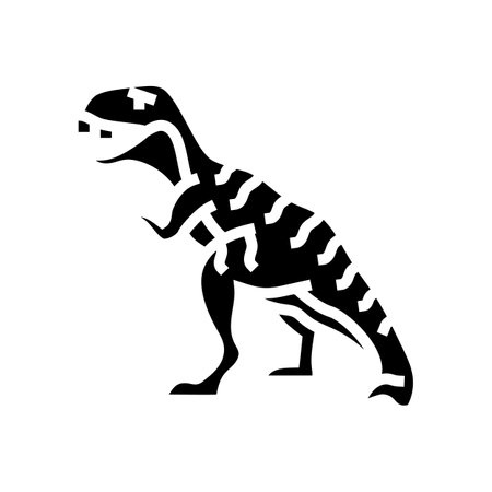 tyrannosaurus rex dinosaur animal glyph icon vector illustrationのイラスト素材