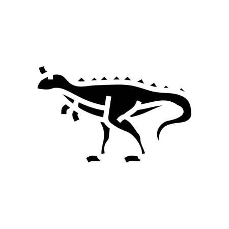 carnotaurus dinosaur animal glyph icon vector illustrationのイラスト素材