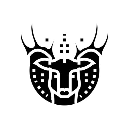 tattoo hipster retro glyph icon vector illustrationのイラスト素材