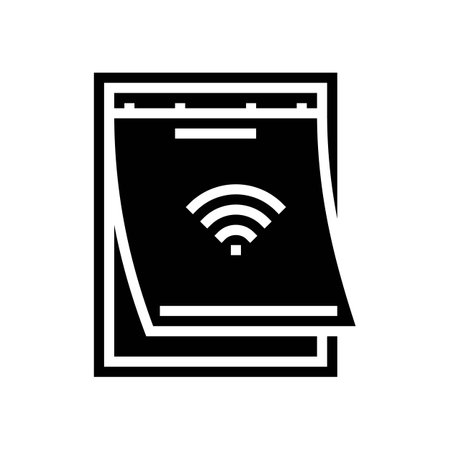smart pet door home glyph icon vector illustrationのイラスト素材