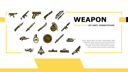 weapon war gun military army landing header vectorのイラスト素材