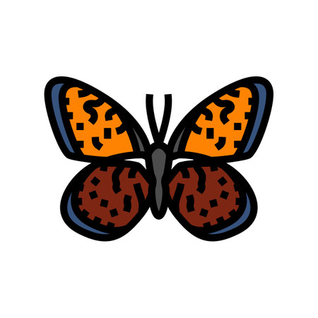 regal fritillary summer color icon vector illustrationのイラスト素材