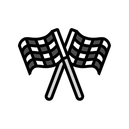 checkered flag vehicle auto color icon vector illustrationのイラスト素材