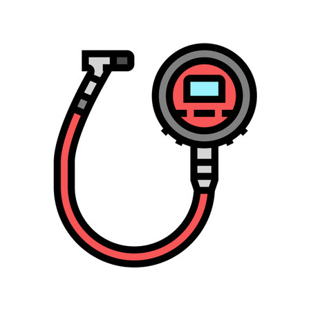 tire pressure gauge vehicle color icon vector illustrationのイラスト素材