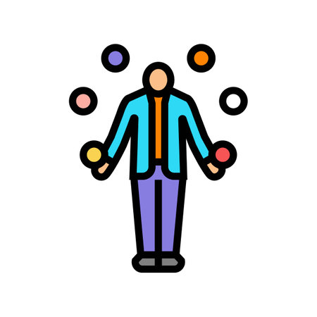 juggler carnival vintage show color icon vector illustrationのイラスト素材