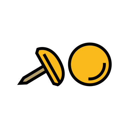 decorative nail hardware furniture fitting color icon vector illustrationのイラスト素材