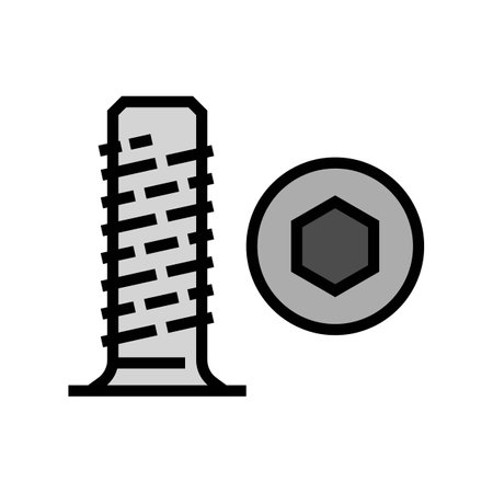 nut furniture hardware fitting color icon vector illustrationのイラスト素材