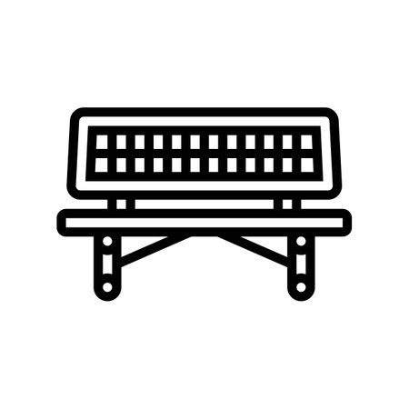 bench playground park kid play line icon vector illustrationのイラスト素材