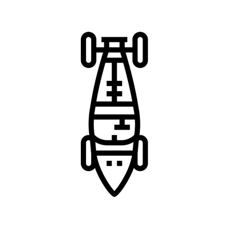 rally car top view line icon vector illustrationのイラスト素材