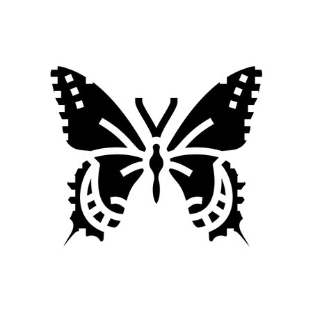 black swallowtail spring glyph icon vector illustrationのイラスト素材