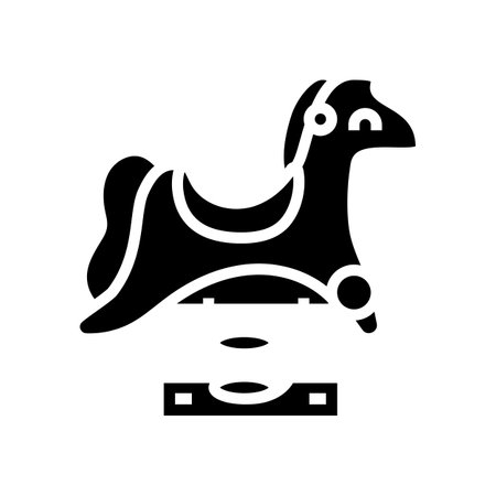 spring rider park outdoor kid play glyph icon vector illustrationのイラスト素材