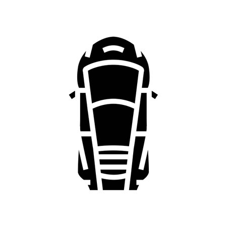 motor car top view glyph icon vector illustrationのイラスト素材
