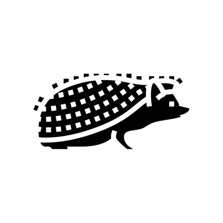 hedgehog autumn autumn season glyph icon vector illustrationのイラスト素材