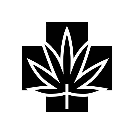 medicicne cannabis glyph icon vector illustrationのイラスト素材