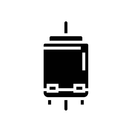 dc motor electronic component glyph icon vector illustrationのイラスト素材
