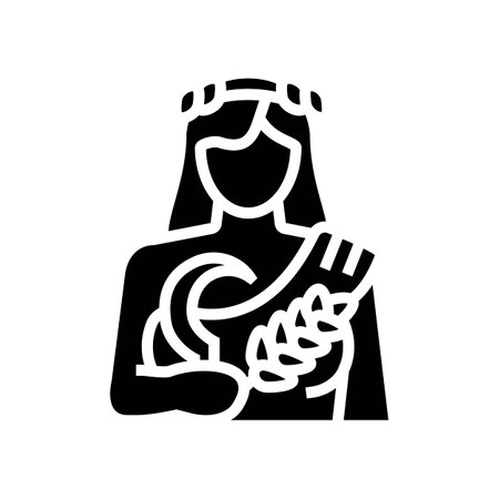 demeter greek god mythology glyph icon vector illustrationのイラスト素材