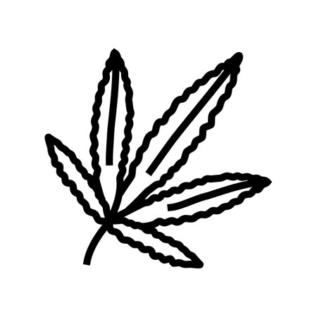 cannabis plant leaf weed line icon vector illustrationのイラスト素材