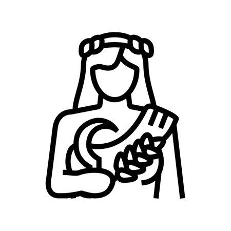 demeter greek god mythology line icon vector illustrationのイラスト素材