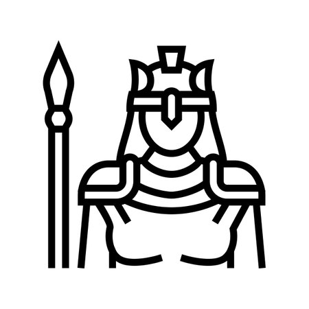 athena greek god mythology line icon vector illustrationのイラスト素材