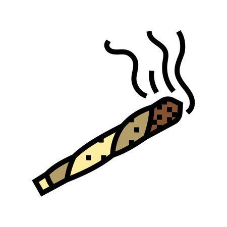 marijuana joint color icon vector illustrationのイラスト素材