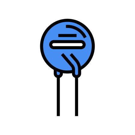 varistor electronic component color icon vector illustrationのイラスト素材
