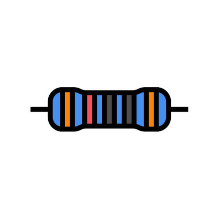 metal film resistor electronic component color icon vector illustrationのイラスト素材