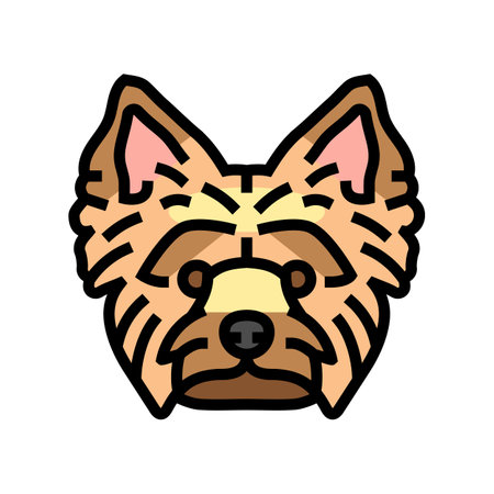 yorkshire terrier dog puppy pet color icon vector illustrationのイラスト素材